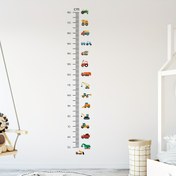 Resim 1 Adet Çocuk Odası Dekorasyonu Yükseklik Ölçme Çıkartması, Çıkarılabilir Vinil Karikatür Mühendislik Araba Bebek Odası Yatak Odası Kapısı Duvar Sticker'ı - Cadılar Bayramı ve Noel İçin Ev Dekoru 