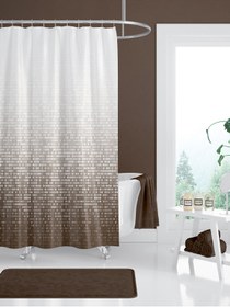 Resim Tropikhome Banyo Perdesi - Tek Kanat Duş Perdesi, Polyester Kumaş Duşakabin Perdesi 180x200 Cm Küvet Perdesi 