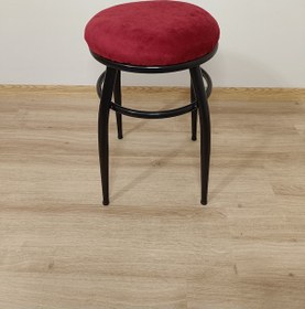 Resim Evko Mobilya Tabure, Bar Taburesi, 2'li Tabure,siyah Ayaklı-kırmı 