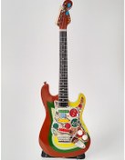 Resim El Yapımı 1/4 Ölçek Minyatür Elektro Gitar Stratocaster Rocky Brw 