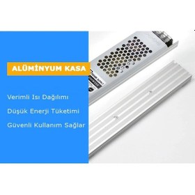 Resim 250w 21a Ultra Slim Şerit Led Trafosu 21 Amper 