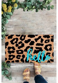 Resim Leopar Desenli Paspas, İç Ve Dış Mekan Kapı Önü Paspası 