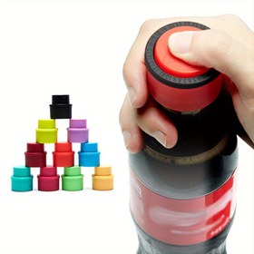 Resim Tekrar kullanılabilir soda kapağı, içecek şişesi tazeliği koruyucu, basınç şişirme hava geçirmez kapak, köpük tıpa koruyucu, plastik toz geçirmez sızdırmaz kapak 