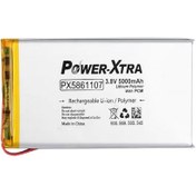 Resim Power-Xtra PX5861107 - 3.8V 5000 mAh Li-Polymer Pil - Devreli - 5.0A 