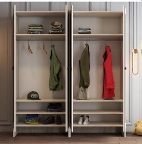 Resim Münih 4 Kapaklı 22 - Gardrop - Krem / Traverten Krem / Traverten 