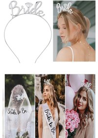 Resim Bride To Be 2li Taç Ve Kuşak Set Bekarlığa Veda Partisi Gümüş Tüm Yaşlar 