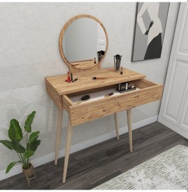 Resim Arnetti Siena Makyaj Masası Aynalı Ahşap Ayaklı Atlantik Çam 