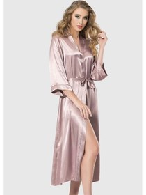 Resim Arias Closet Vizon Uzun Saten Sabahlık Vizon 