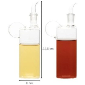 Resim Reoona 2li Kare Borosilikat Cam Yağdanlık Yağlık Sirkelik 400ml Şeffaf 