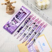 Resim Sanrio 6'lı Paket Otomatik Kalem - 0.5mm Kuromi Melody Mekanik Kalemler, Öğrenciler İçin Yeniden Doldurulabilir Silinebilir Uç 