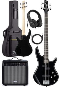 Resim Midex MBG-400BK-25AMP 4 Telli Bas Gitar ve 25W Amfi Gigbag Kulaklık Set 