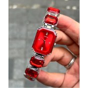 Resim CT Stones Swaroski Model Kristal Taşlı Sekizgen Çelik Saat 