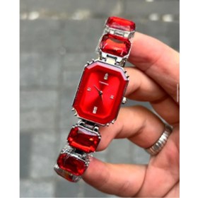 Resim CT Stones Swaroski Model Kristal Taşlı Sekizgen Çelik Saat 