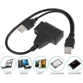 Resim Usb 2.0 2.5 3.5 İnç Sata Ssd Hdd Hard Disk Dc Güç Çevirici Dönüştürücü Adaptör Kablosu 