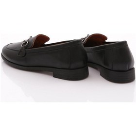 Resim Dgn 1850 Kadin Metal Aksesuarli Loafer Ayakkabi Siyah 