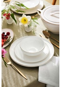 Resim Emsan Fine Bone Freya Yuvarlak Gold 60 Parça 12 Kişilik Yemek Takımı 