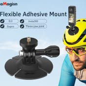 Resim Hero 13/DJI Insta360 X4/X5/OSMO Action 4/5 için aMagisn Esnek Yapışkan Montaj - 3 Çeneli Ayarlanabilir Kelepçe, Güçlü Yapışma Tabanı, Kasklar, Arabalar ve Kıvrık Yüzeyler ile Uyumlu, Aksiyon Kamerası Montajı, Sağlam Plastik Montaj 