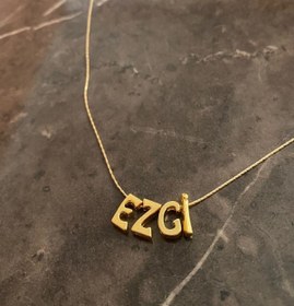 Resim Bourgogne2021 Altın Kaplama Ezgi Isim Kolye 