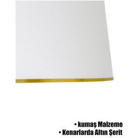 Resim Beyaz Gold Şeritli Lambader Şapkası Beyaz 