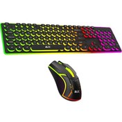 Resim Rainbow BKB8 RGB Kablolu 105 Tuşlu Led Işık Gaming Klavye Mouse Set 