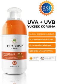 Resim Duaderm Nemlendirici Besleyici Yüz Ve Vücut Güneş Kremi 50spf (VİTAMİN C UVA UVB) 100ml 