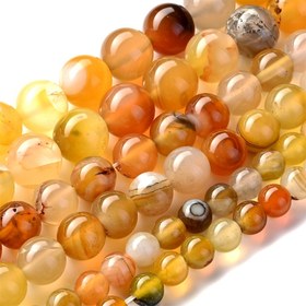 Resim 6/8/10mm Doğal Taş Boncuklar Amber Agates Yuvarlak Gevşek Aralık Boncuklar Takı Yapımı DIY Bileklik Kolye Aksesuarları için 