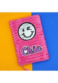 Resim Peluş Pullu Not Defteri 20x13 Cm , 60 Yaprak, Gülenyüz - Pembe 