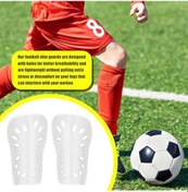 Resim Siyah 1 Çift Futbol Tekmelik Hafif Nefes Alabilen Buzağı Koruyucu Donanım Tekmelik Kollu Ergonomik Koruyucu Futbol Ekipmanları Siyah 