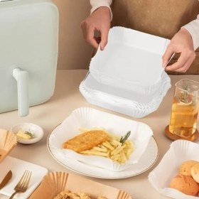 Resim Mcreative Home Beyaz Airfryer Pişirme Kağıdı, Fritöz Yağlı Kağıdı, Yanmaz Kağıt 100 Adet (Kare) (100) 