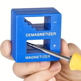 Resim Çift Taraflı ABS Mıknatıslayıcı & Demıknatıslayıcı Alet - Sarı Saplı ve Tornavida Tutuculu, Vidalara, Somunlara, Cıvatalara, Çivilere ve Çelik Araçlara Uygun Kompakt Mıknatıs Tutucu - Atölye ve DIY Kullanımı İçin Dayanıklı Plastik, Ergonomik Tutuş, Sağlam Yapı, Profesyonel Zanaatkârlar için 