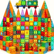 Resim 20/70/100/110 adet Manyetik Yapı Blokları Çocuk Oyuncakları, Mıknatıslı Karo Yığma Bloklar, 3 yaş ve üzeri çocuklar için, STEM Öğrenme Oyunları, Çocuklar Günü, Okula Dönüş Sezonu Hediyeleri 