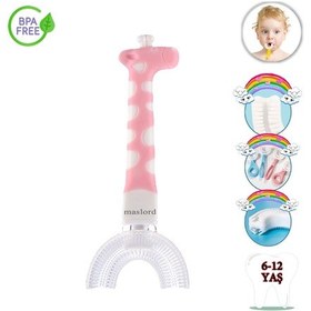 Resim Mas Lord U Tipi Yeni Nesil Diş Fırçası - Pembe - Zürafa Model 6-12 Yaş 