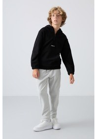 Resim Tommylife Tommy Life Taş Kalın Yumuşak Dokulu Standart Fit Nakışlı Polar Erkek Çocuk Eşofman Alt - 11219 Taş 
