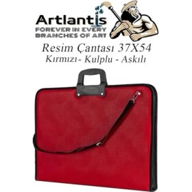 Resim Lidyahan Store Resim Çantası Fermuarlı Kulplu 37X54 cm 1 Adet Teknik Resim Dosya Çantası 35X50 cm Askılı Proje Çantası Okul Sınıf 