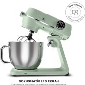 Resim Karaca Multichef Artisan Digital Ekran 7 Litre Döküm Stand Mikser Mint 1800w 