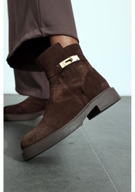 Resim Kahverengi Süet Klasik Binici Bot 22391 Kahverengi Süet 