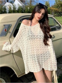 Resim Hannar butik Yazlık Ajurlu Plaj Elbisesi 