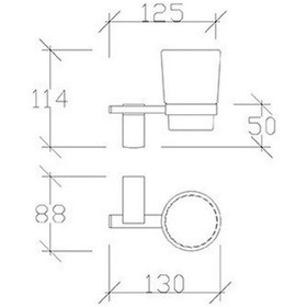 Resim Tema Banyo Premium Diş Fırçalık Cam Duvara Monte Krom 71004 Gri 