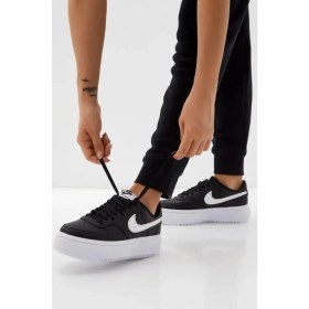 Resim Nike Court Vision Alta Siyah Yüksek Taban Kadın Günlük Spor Ayakkabı 
