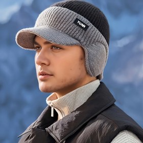 Resim Erkekler İçin Kışlık Şapka - Kulak Koruyuculu Termal Beanie, Ayarlanabilir Çekme Kapama, Nefes Alabilen Soğuk Hava Şapkası, Bisiklet ve Açık Hava Aktiviteleri için, Sevgililer Günü Hediyesi - Esnek Uyumlu (Elde Yıkanabilir), Ekose Desenli, Sıcak Yapım, Unisex Başlık, Yaşam Tarzı 