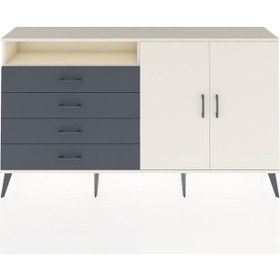 Resim Arges Konsol 3 Raflı 4 Çekmeceli 2 Kapaklı 176x30x99 Aytaşı-aytaş Aytaşı-aytaşı/antrasit 