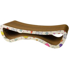Resim Saule Karton Kedi Tırmalama Kedi Desenli Medium 60,5x15,5x24 Cm 