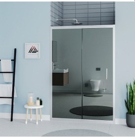 Resim Vesta D200 İki Duvar Arası 1 Sabit 1 Sürgü Duşakabin Parlak Profil Reflekte Aynalı Cam H: 190 Cm Diğer 