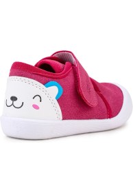 Resim Kiko Kids Catly Cırtlı Kız Bebek Panduf Ayakkabı Fuşya Renkli Tekstil Materyal ile Rahat Kullanım 