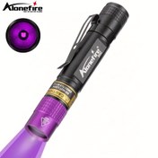 Resim Alonefire UV Kalem Işığı LED El Feneri 365nm/395nm Mini Kalem Işığı Ultraviyole Görünmez Mürekkep İşaretleyici Siyah Işık Reçine Tırnak Cilası Kürleme Meşale Florans Kedi Pet İdrar Lekeleri İşaretleyici Sızıntı İşaretleyici Ore Para Akrep Florans Keşif Lambası, Pil Olmadan 
