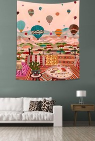 Resim Pelangi Kapadokya Leke Tutmaz Kumaş Duvar Örtüsü Duvar Halısı Tapestry PNTR289, 35 x 50 