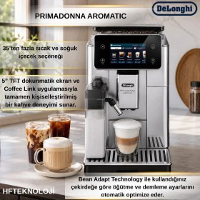 Resim Delonghi Primadonna Aromatic 75TSM Tam Otomatik Espresso Makinesi 