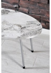 Resim Uslucan Alışveriş Zigon Sehpa Ve Orta Sehpa Elips Gümüş Metal Ayak Gümüş Efes Set Çok Renkli 