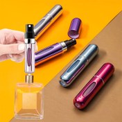 Resim 4'ü 1 arada Mini Parfüm Atomizer Doldurulabilir Seyahat Sprey Şişeleri, 0.16 oz Metal Yuvarlak El Yıkama Sadece Koku Pompası Kapları Seyahat ve Açık Hava Kullanımı için 