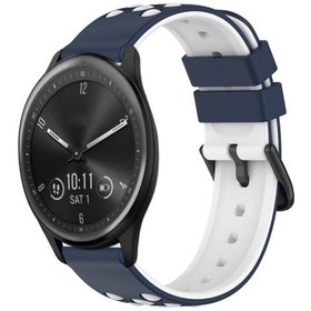 Resim Garmin Vivomove Sport 20mm İki Renkli Gözenekli Silikon Saat Kordonu İçin 